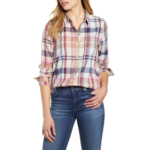 Lucky Brand Tops - NWT Lucky Brand Classic One Pocket Plaid Shirt M